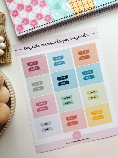 Onglets Mensuels