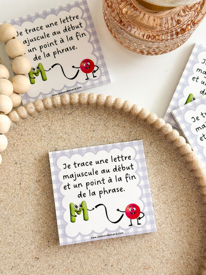 notes autocollantes "Majuscule et point"