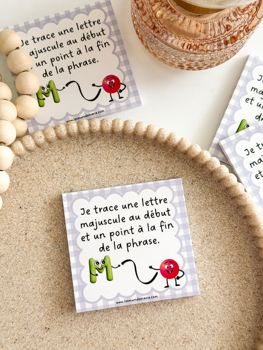 notes autocollantes "Majuscule et point"