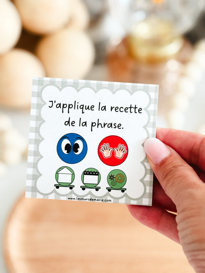 notes autocollantes "J'applique la recette de la phrase"