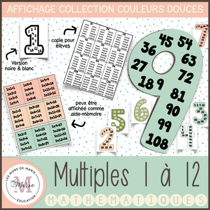 Multiples 1 à 12 *Collection Couleurs Douces*