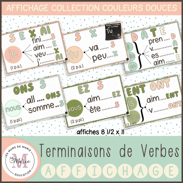 Terminaisons de Verbes *Collection Couleurs Douces*