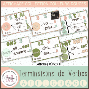 Terminaisons de Verbes *Collection Couleurs Douces*