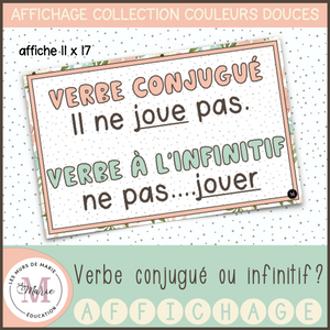 Affiche "Conjugué ou Infinitif" *Collection Couleurs Douces*