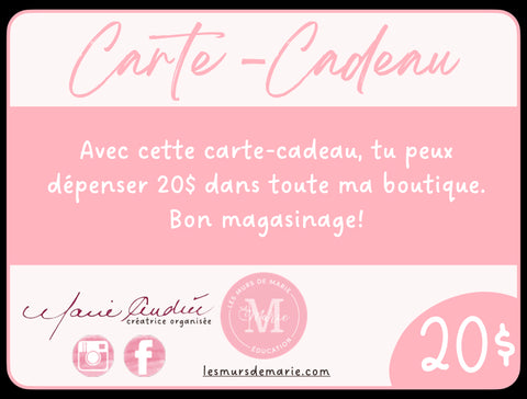 CARTE-CADEAU 20$