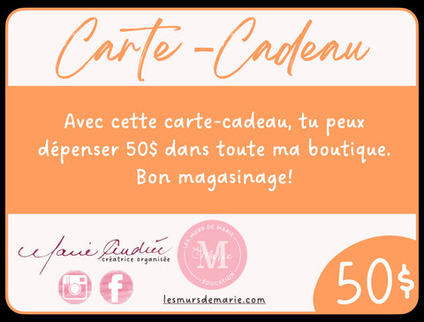 CARTE-CADEAU 50$