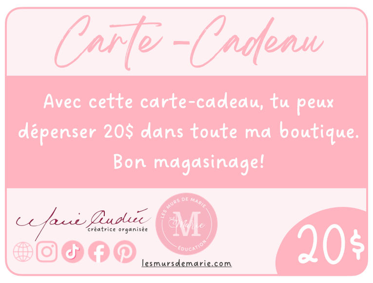 CARTE-CADEAU 20$