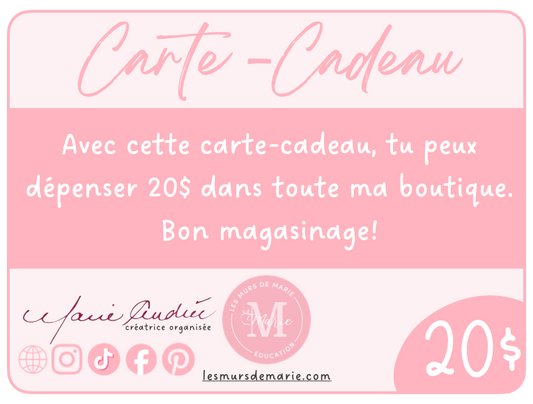 CARTE-CADEAU 20$