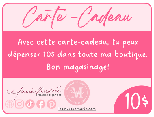 CARTE-CADEAU 10$