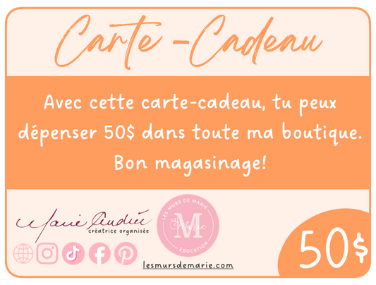 CARTE-CADEAU 50$