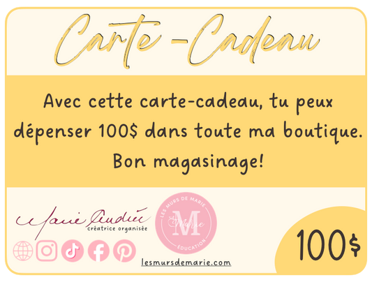CARTE-CADEAU 100$