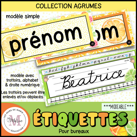 Étiquettes de Bureau *Collection Agrumes*