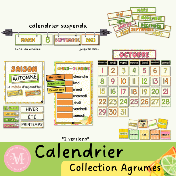 Calendrier mural *Collection Agrumes*