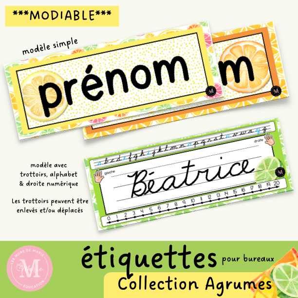 Étiquettes de Bureau *Collection Agrumes*