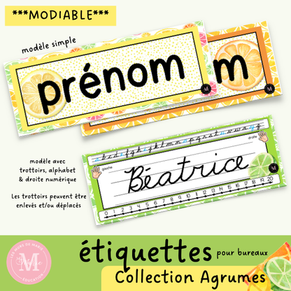 Étiquettes de Bureau *Collection Agrumes*