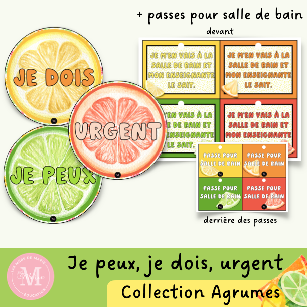 Je peux, je dois, urgent *Collection Agrumes*