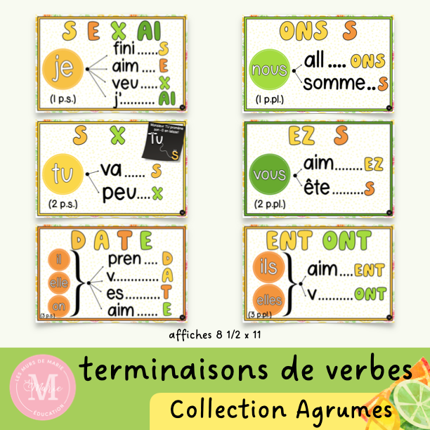 Terminaisons de Verbes *Collection Agrumes*