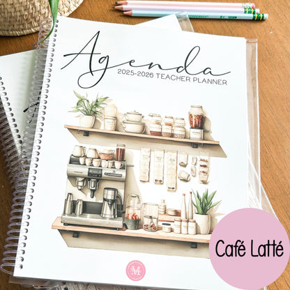 agenda SECRÉTAIRE 2025-2026 CAFÉ LATTÉ