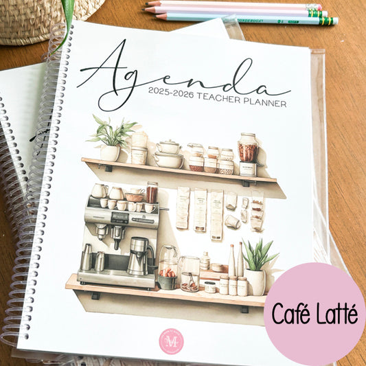 agenda SECRÉTAIRE 2025-2026 CAFÉ LATTÉ
