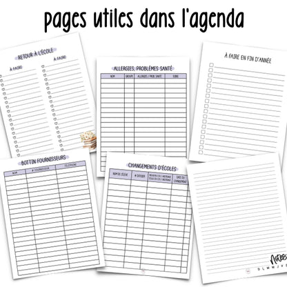 agenda SECRÉTAIRE 2025-2026 CAFÉ LATTÉ