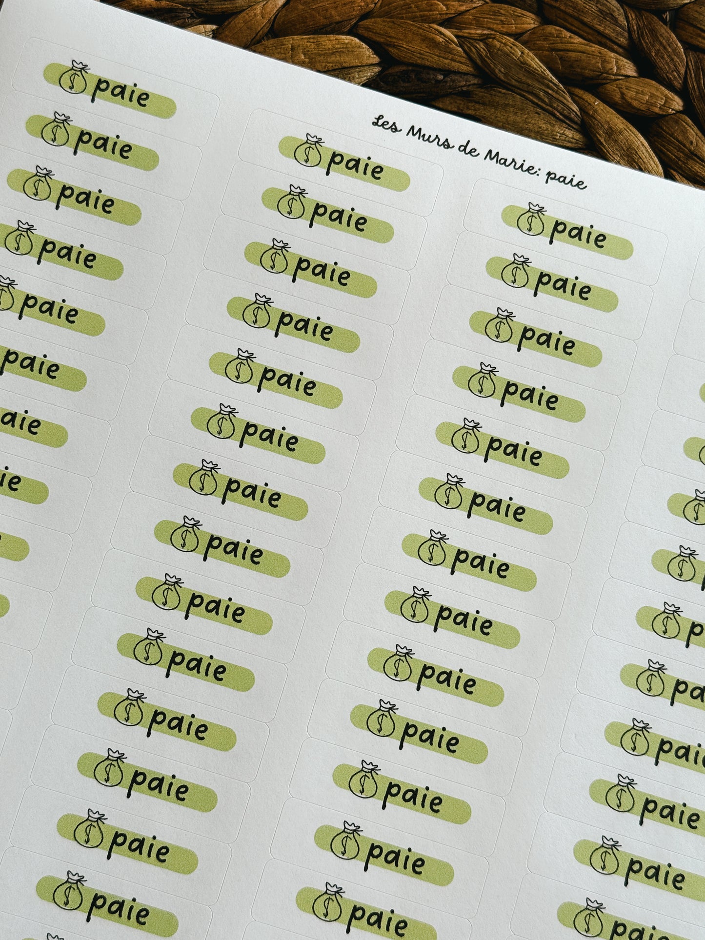 Étiquettes Paie