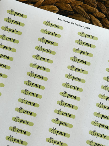 Étiquettes Paie