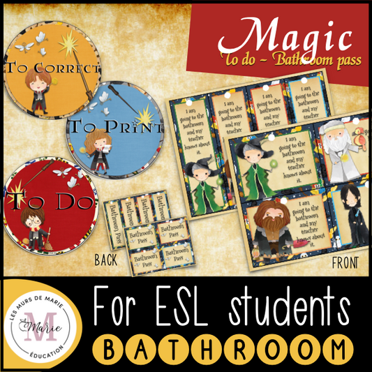 MAGIC THEME BATHROOM PASSES - CLASSROOM DECOR