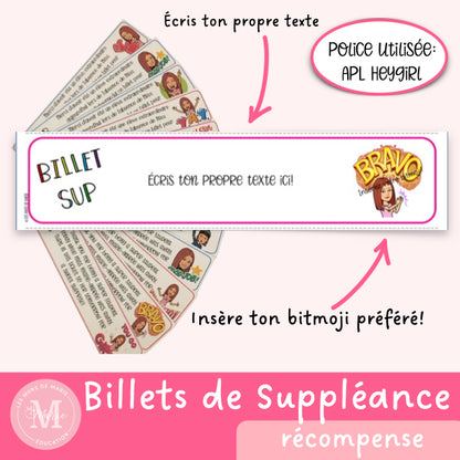 Billets de suppléance modifiables