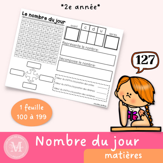 Nombre du jour 2e année