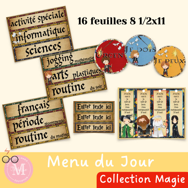 Menu du jour *collection Magie*