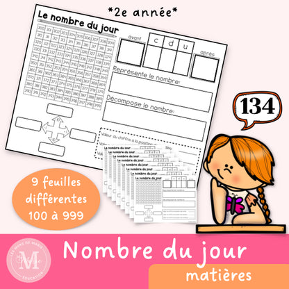 Nombre du jour (100 à 999)