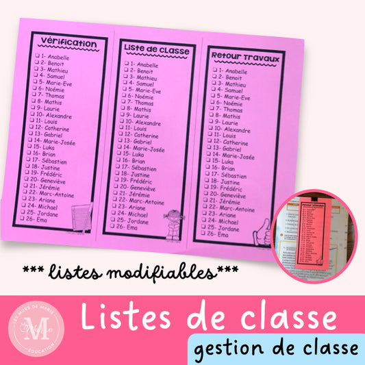 Listes de classes modifiables