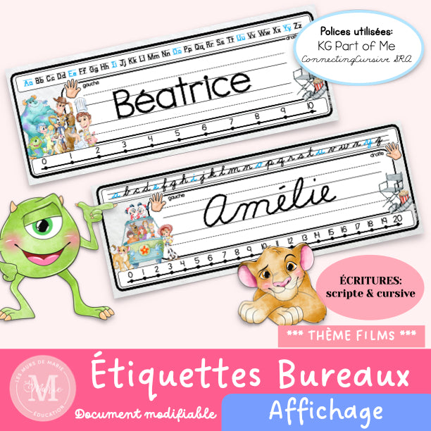Étiquettes de bureaux modifiables (22 modèles)