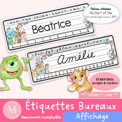 Étiquettes de bureaux modifiables (22 modèles)