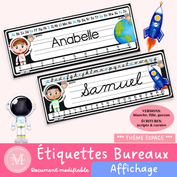 Étiquettes de bureaux modifiables (22 modèles)