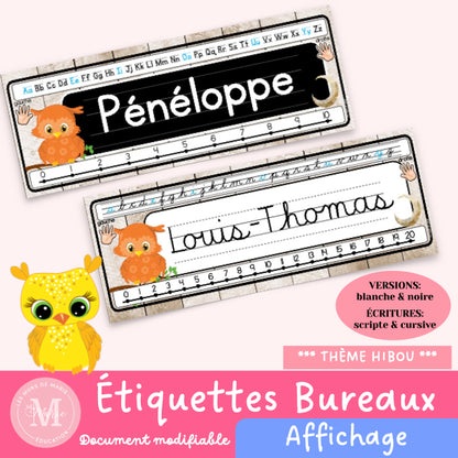 Étiquettes de bureaux modifiables (22 modèles)