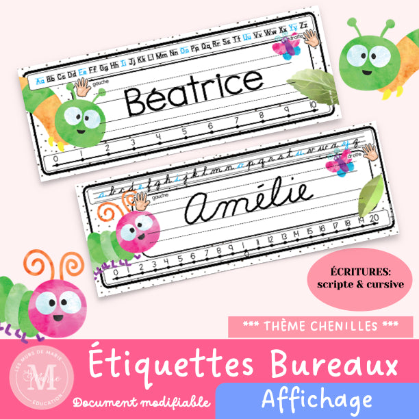Étiquettes de bureaux modifiables (22 modèles)