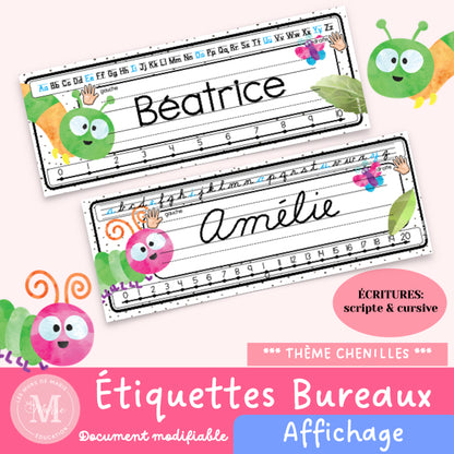 Étiquettes de bureaux modifiables (22 modèles)