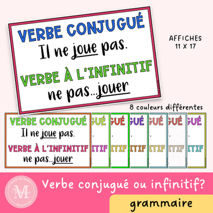 Affiche "conjugué ou infinitif"