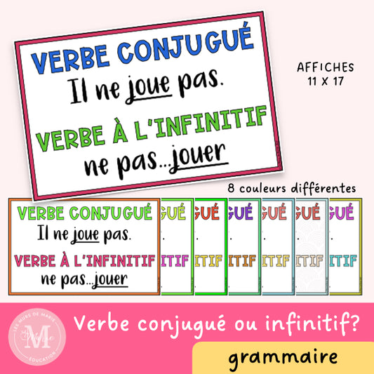 Affiche "conjugué ou infinitif"