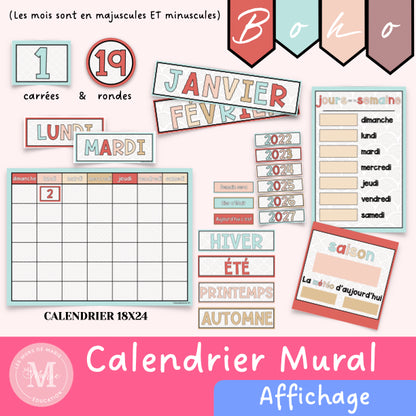 Calendrier mural *collection Boho*