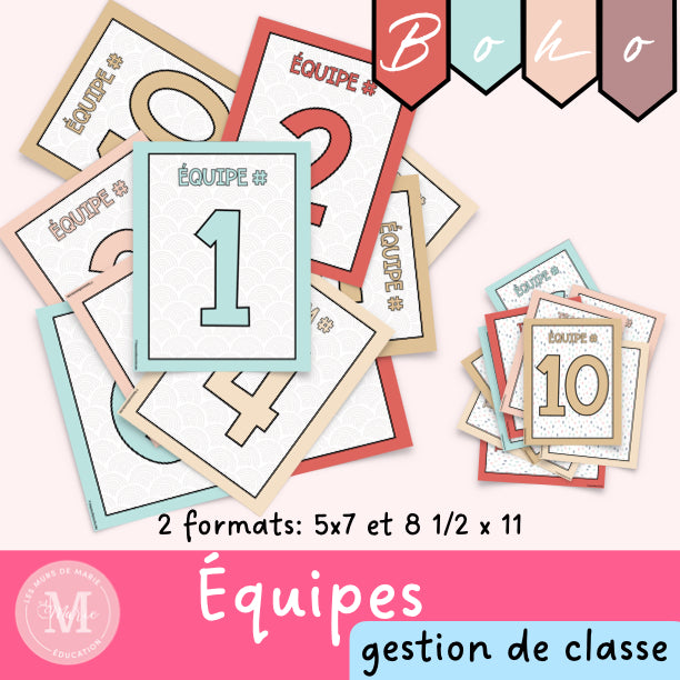 Affiches d'équipes *collection Boho*