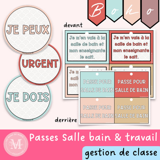 Pastilles de travail & passes SDB *collection Boho*