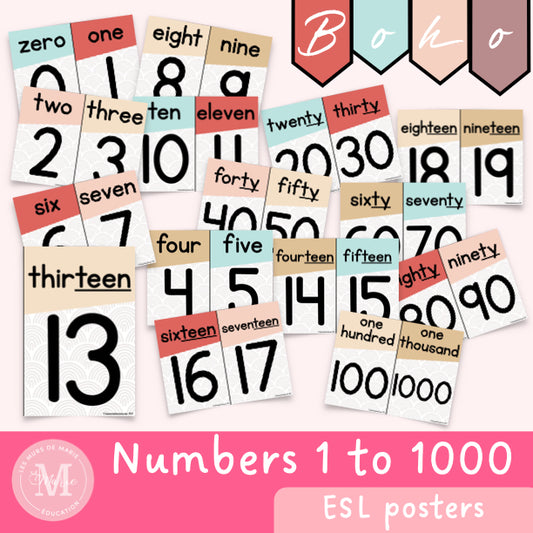 Number posters *Boho collection*
