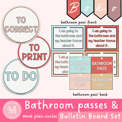 Bathroom passes *Boho collection*