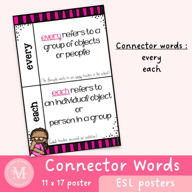Connector words each-every