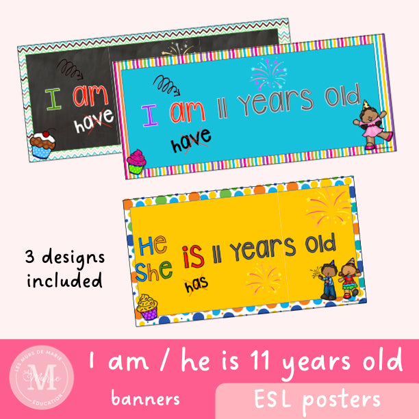 I am / he is 11 years old banner