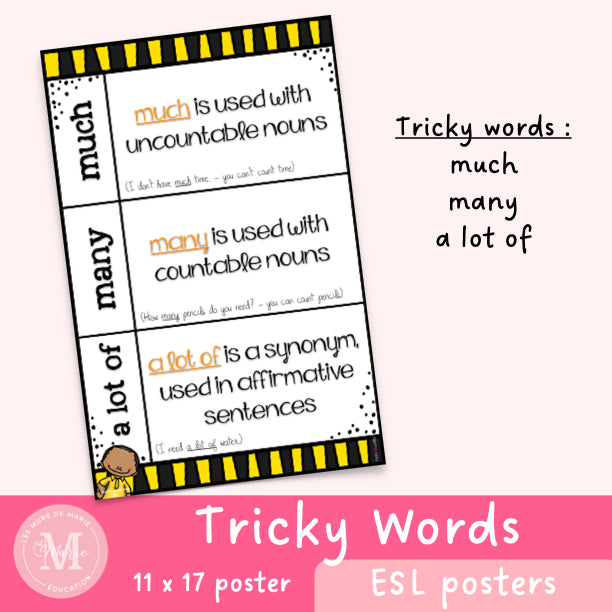 Tricky words much / many / a lot of