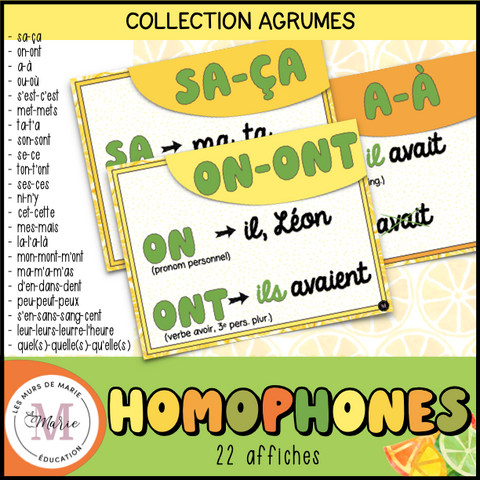 Homophones *Collection Agrumes*