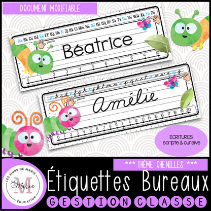 ÉTIQUETTES DE BUREAUX MODIFIABLES (22 MODÈLES)